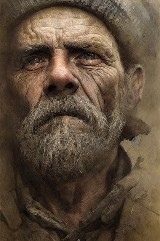 stable diffusion 15 a portrait of an old coal miner in 19th century beautiful painting with highly d