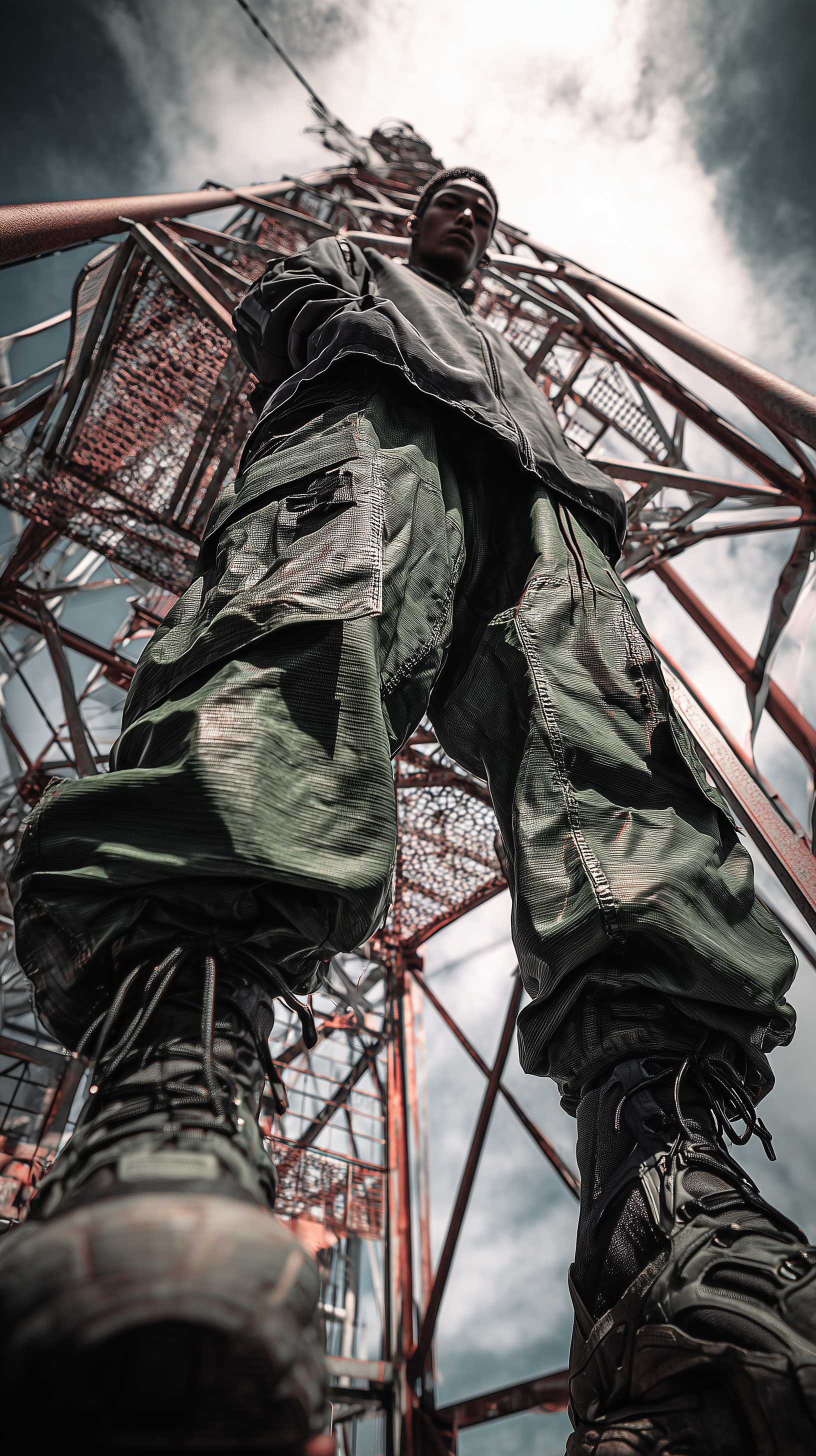 midjourney shatter photorealistic wide angle toe to head composition distorted street style of fashi