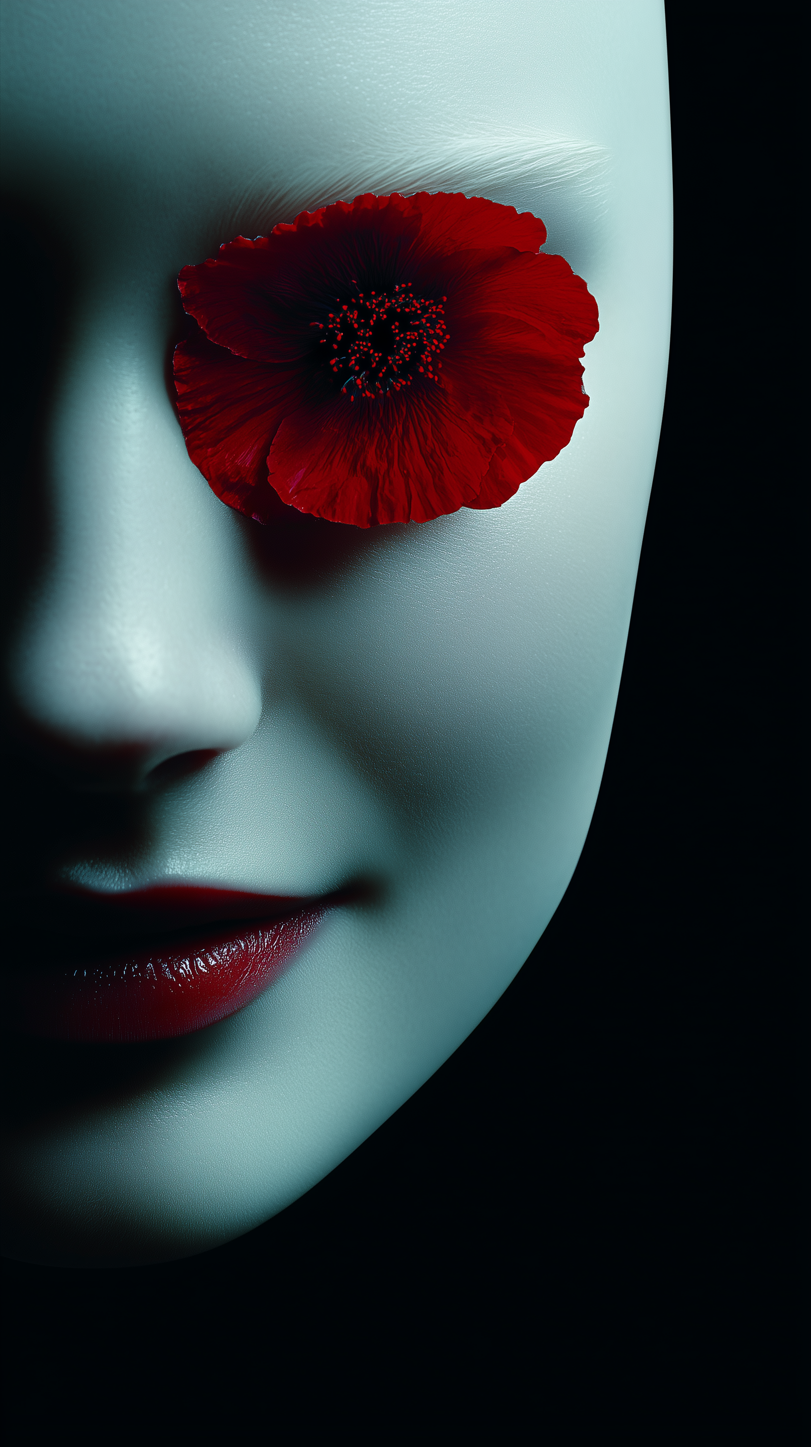 midjourney shatter conceptual photography womans face occupies only a tiny fraction of the overall a