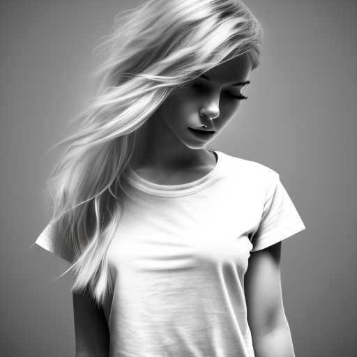 openjourney 15 ultra detailed detailed girl with medium lenght hair blonde cinematic white t shirts
