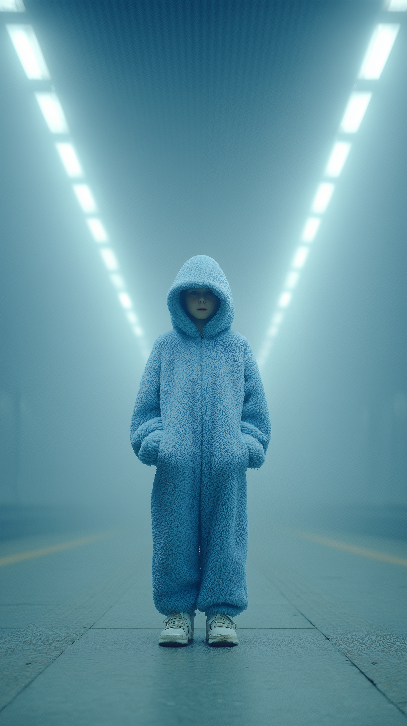 midjourney shatter high resolution photography mysterious little boy full body shot gaze front centr