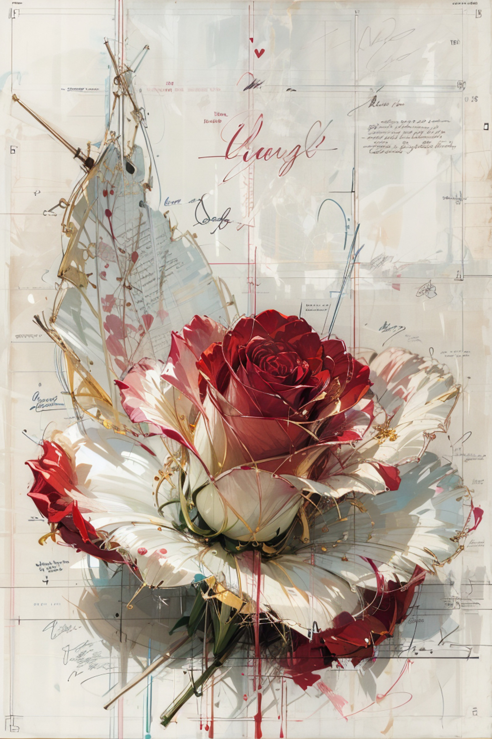 rose, <lora:artisandraftstyle-v3rsefx-v1:1> adstyle, sketch, scenery, white background, english text, signature,