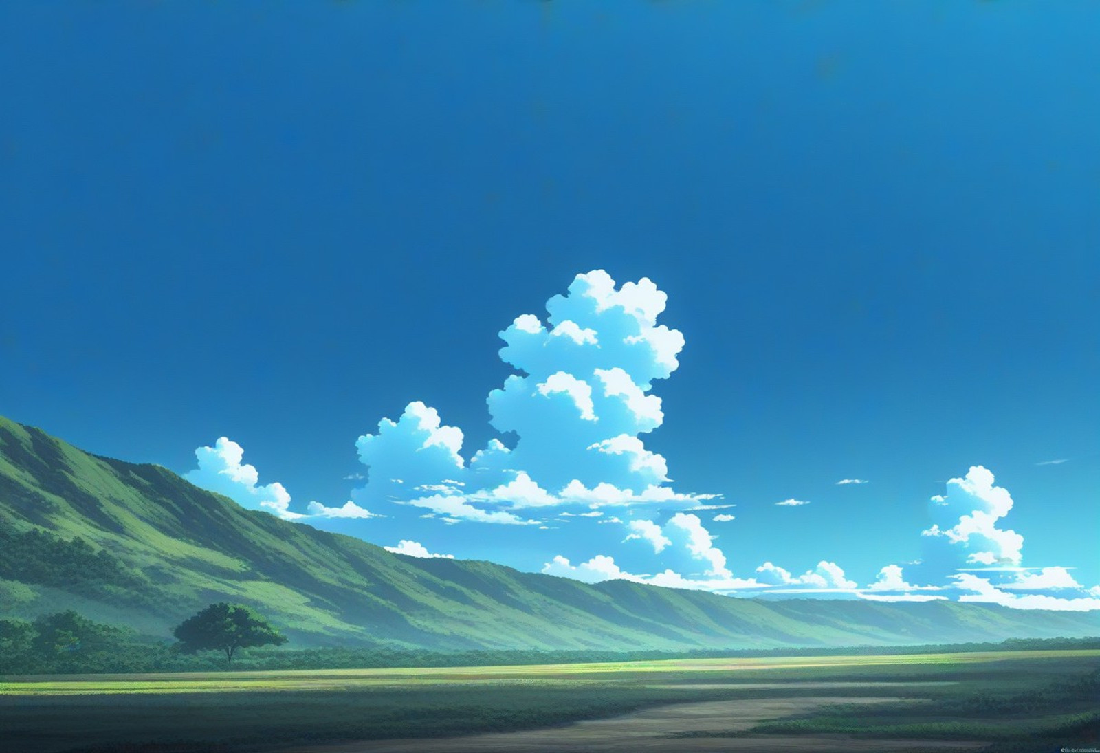 anime coloring, 2d, anime style, scenery, very beautiful sky, extremely detailed, clear sky, blue sky, daytime, wide shot, no humans