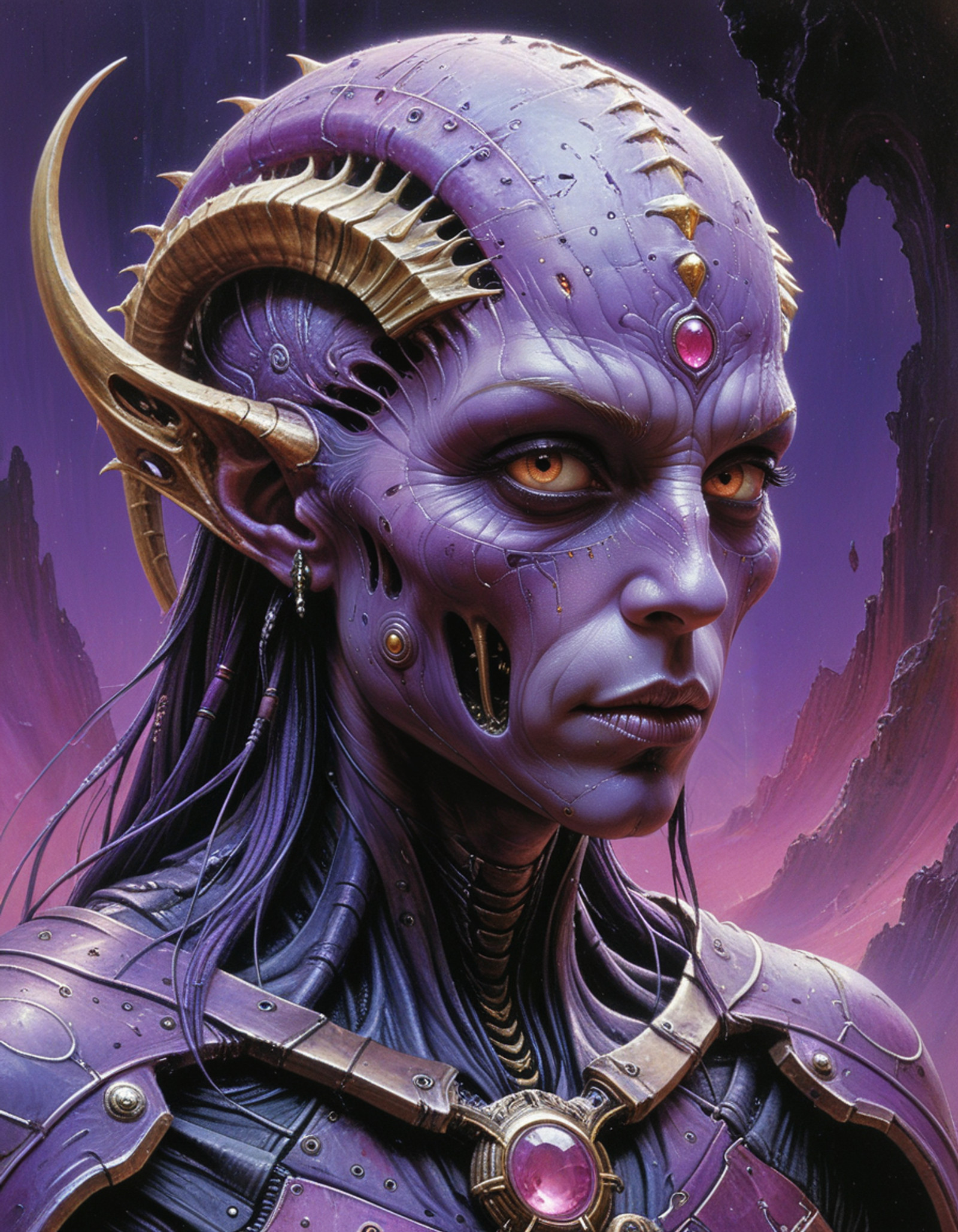 {a beautiful female corrupted chaos (slaanesh daemonette:1.2),
 (close up:1.2),dark allure, ,pink and purple themes, highly detailed dreamy background detailed skin texture  }, concept art, perfect composition, realistic oil painting, Albert Biestadt style, Moebius style, astonishing, epic,
 unearthly, shining, glowing, breathtaking, action, movement, dramatic, watercolor wash,
 concept art by Brian Froud and Carne Griffiths, approaching perfection, pure form, intricate details, 8k post production,
 high resolution, hyperdetailed, trending on artstation, sharp focus, intricate details, highly detailed, clscoilCE_style,
intricate details, highly detailed, <lora:clear:1>, <lora:xl_more_art-full_v1:0.2>, <lora:20240614-1718376111255:1.2>,
 <lora:ClassicOil03a_CE_SDXL_64x32x220x2bOT:0.2>,OhSoSurreal