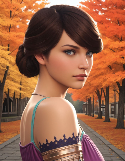 lazympos, crisp, solo,
<lora:FF16Is4b3ll3:1.0>
FF16Is4b3ll3, Brown hair, updo, blue eyes,
looking at viewer,
upper Body, autumn background