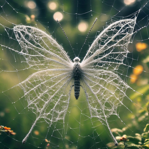 ( butterfly made of SpiderWeb:1.2), (no humans), SpiderWeb,
outdoor, scenery, blurred background, bokeh,
 <lora:allcobwebby:1>