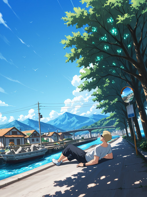 source_anime, absolutely gorgeous, ray tracing, interesting, exciting, spectacular, wonderful, amazing quality, absolutely eye-catching, very awa, lazypos1, (Sharp:1.5), (rendered:1.3),
BREAK best aesthetic, absurdres, anime illustration, Volumetric_Lighting, ultra-detailed, very aesthetic, intricate details, best_quality, anime style, Dramatic Lighting, perfect composition, dynamic lighting, vibrant colors, sharp lines, soft anime shading, smooth soft shadows, gradual shadow transitions, gentle gradients on skin and clothes, blended shading, soft diffuse shadows, airbrushed shadows, subtle soft highlights and shadows, (soft shading:1.35), (smooth gradients:1.3), volumetric soft lighting, cinematic soft shadows,
BREAK (((lying on the back in a field of wildflowers, the sun kissing your skin, as your partner's lips brush against your collarbone, creating a delicious tension))), dynamic pose, F4st,
BREAK Adult male, MiddleAged male, 45 years old male, male focus, (((<lora:albertwesker-guy-PONYv1:0.8>, albertwesker, 1boy, toned, athletic, fit, mature male))), glistening skin, perfection style, perfection, five fingers,
BREAK (((wearing sports physiotherapist, in casual clothes with therapy bands))), ((sunglasses:1.3)),
BREAK ((slicked back hair, (short hair:1.7), blonde)),
BREAK ((angular face, sharp_featured face, handsome, charming, alluring)), (fierce eyes:1.1), (red iris:1.1), (glowing iris:1.1), (angry), (sharp iris details), intricate iris detail, expressive eyes, perfect eyes, eyes hd, detailed eyes, pair of eyes, iris lines, double catchlights,
BREAK (((focused, intense glare, apathetic, contemptuous))), Expressive, emotional, Face Detailed,
BREAK (((set in <lora:Bouhatei:0.6>, bouhatei, breakwater, seawall, on seawall, pier, dock, outdoors, scenery, ocean, horizon, watercraft, boat, ship, utility pole, power lines, sky, road, street, building, house, city, mountain, tetrapod, bus stop, sign, road sign, traffic mirror, bridge, tree, real world location))), (((Eye-level angle, (from back), at a medium distance))), dynamic angle, 4k, 8k, Ultra HD, Masterpiece, Best quality, Detailed background, foreshortening, extreme perspective,