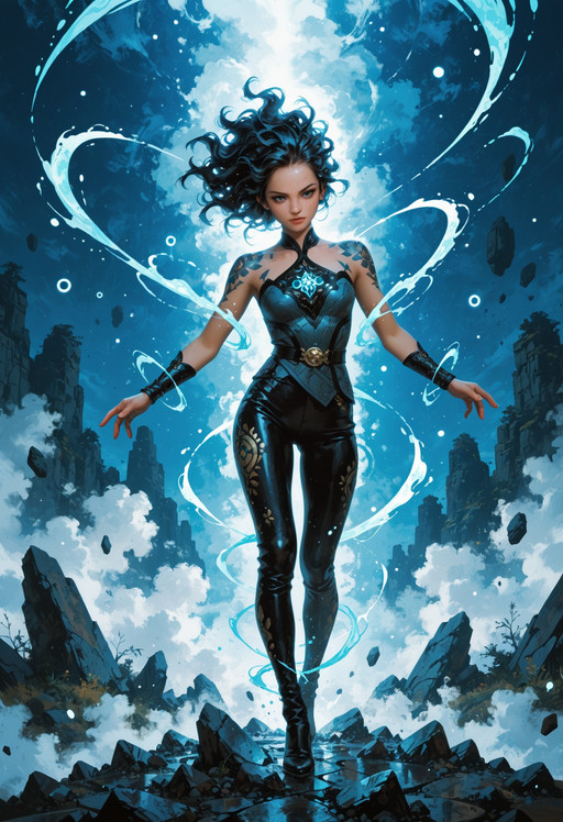 ultra-HD, 8K, ultra detailed, concept art, masterpiece, best quality, amazing quality, newest, absurdres, highres, masterwork, detailed, high detail, very aesthetic, great atmosphere, amazing ambience, perfect composition, sharp focus, dramatic lighting, intricate, dynamic, rich color, (aqua and blue theme), scenic, background, ((action, dynamic, Leather pants, messy curls, dimly lit bar)), 1girl, (incase:chengongzi123:0.7), (kotteri masha himukai yuuji:1.2), [meyoco:optionaltypo:7], BurstDaal, linele55fantasy, no lineart, patterned clothes, elegant, highly contrasted, stunning, brave, glowing, magical, striking, ecstatic, pure, light, delicate, beautiful, pretty, illuminated, divine, advanced, thought, cinematic, epic, deep, extremely complex, artistic, romantic, directed, fantastic, exquisite, awesome colors, inspiring, lovely, fine, colorful, outstanding, fabulous, glorious