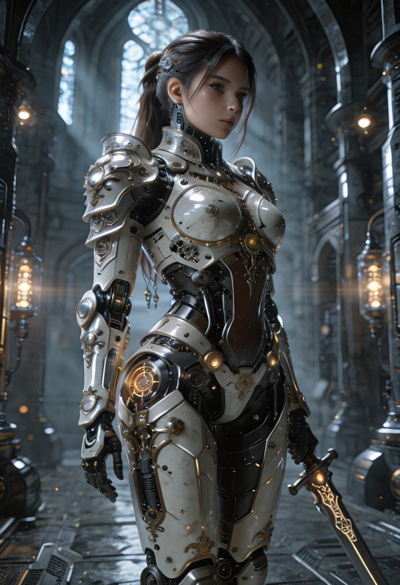 masterpiece, highly detailed, lumech_gynoid, lumech_style, female, solo, intricate_mechanical, ultra_detailed,