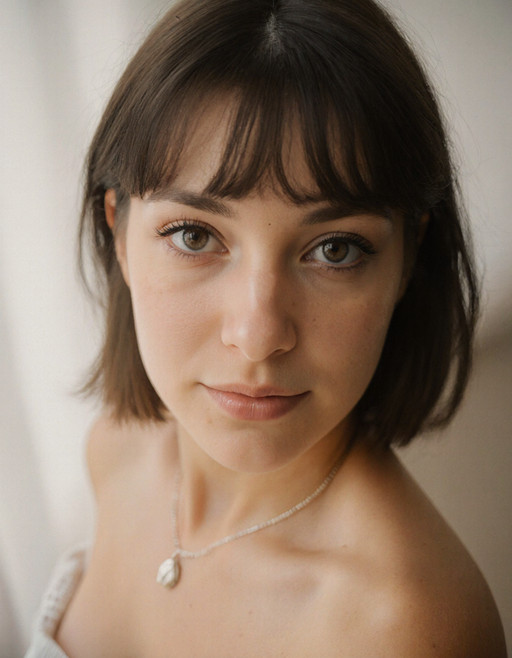"Breathtaking over the shoulder shot photography of a Canada woman looking at viewer, necklace, looking over shoulders, eyelashes, fine hair detail, entire hairstyle visible, perfect eyes with iris pattern, sensual lips, nose, (perfectly sharp:1.3), realistic textures, (deep focus, focus on background:1.5), 8k uhd, dslr, ultra high quality image, film grain, Fujifilm XT3 <lora:Canada:1>"