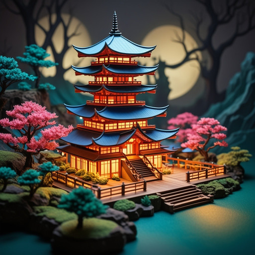 Prompt: (Unfazed origami style - XL SDXL v2.0) intricate image, fantastic small origami paper folded Japanese temple in origami art style, background fairy tail landscape of an unknown enchanted land. world made of origami, origami art, origami style, Japanese paper folded art, mystic, marvelous, fantasy, highly detailed, sharp focus, colorful, vibrant colors, best quality, high resolution, cozy outdoor lighting, 8K.