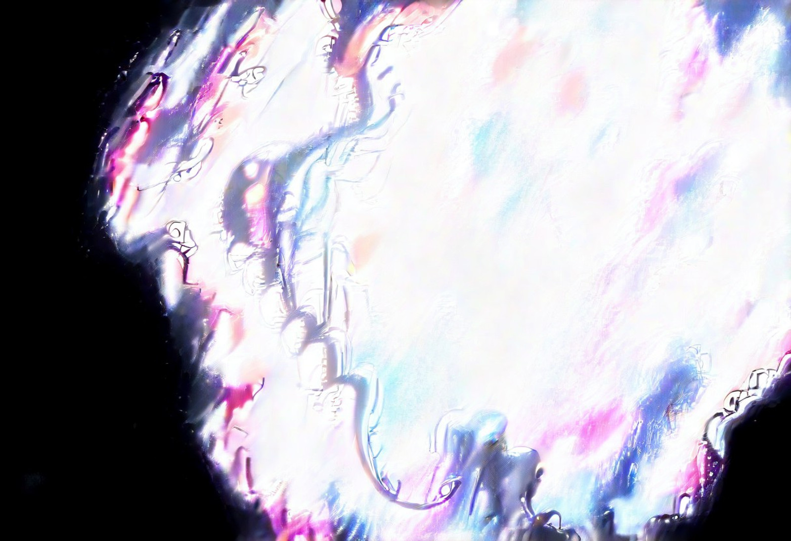 female cosmic entity emerging from an infinite void, ancient stone pillars orbiting her body, elegant alien tentacles made of stardust spiraling around her form, glowing eyes, subtle sheer cosmic garments, deep space background, nebula clouds swirling, dramatic shadows, gothic sci-fi aesthetic, moody, surreal, high contrast, ultra detailed, masterpiece
