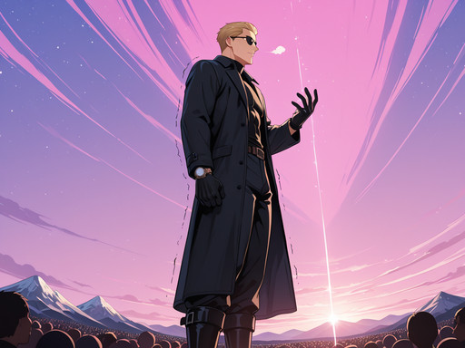 source_anime, absolutely gorgeous, ray tracing, interesting, exciting, spectacular, wonderful, amazing quality, absolutely eye-catching, very awa, lazypos1, (Sharp:1.5), (rendered:1.3),
BREAK best aesthetic, absurdres, anime illustration, Volumetric_Lighting, ultra-detailed, very aesthetic, intricate details, best_quality, anime style, Dramatic Lighting, perfect composition, dynamic lighting, vibrant colors, sharp lines, soft anime shading, smooth soft shadows, gradual shadow transitions, gentle gradients on skin and clothes, blended shading, soft diffuse shadows, airbrushed shadows, subtle soft highlights and shadows, (soft shading:1.35), (smooth gradients:1.3), volumetric soft lighting, cinematic soft shadows,
BREAK (((strides into the center of the arena, a massive caber clutched in his hands, With a mighty roar, he hefts the caber overhead, his body trembling with the effort, as he begins to spin it around his head, the crowd watching in awe as he executes a series of dazzling turns, the caber flying through the air with a precision that belies its massive size))), dynamic pose, F4st,
BREAK Adult male, MiddleAged male, 45 years old male, male focus, (((<lora:albertwesker-guy-PONYv1:0.8>, albertwesker, 1boy, toned, athletic, fit, mature male))), glistening skin, perfection style, perfection, five fingers,
BREAK (((wearing black gloves, watch, belt, black coat, black pants, black turtleneck, zipper, black boots, open coat, simple coat))), ((sunglasses:1.3)),
BREAK ((slicked back hair, (short hair:1.7), blonde)),
BREAK ((angular face, sharp_featured face, handsome, charming, alluring)), orange iris, (sharp iris details), intricate iris detail, expressive eyes, perfect eyes, eyes hd, detailed eyes, pair of eyes, iris lines, double catchlights,
BREAK (((eyes glancing to the side))), Expressive, emotional, Face Detailed,
BREAK (((set in a breathtaking view of a mountain range in Jalisco at sunrise, where the peaks are bathed in soft pink light, The atmosphere is peaceful and inspiring, a perfect setting for a new beginning amidst the beauty of the natural world))), ((((from below), (from side), waist focus))), dynamic angle, 4k, 8k, Ultra HD, Masterpiece, Best quality, Detailed background, foreshortening, extreme perspective,