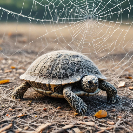 ( Turtle made of SpiderWeb:1.2), (no humans), SpiderWeb,
outdoor, scenery, blurred background, bokeh,
 <lora:allcobwebby:1>