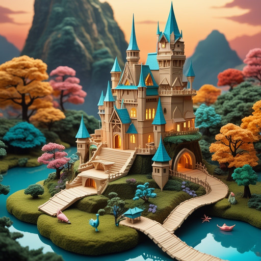 Prompt: (Unfazed origami style - XL SDXL v2.0) intricate image, fantastic small origami paper folded castle in origami art style, background fairy tail landscape of an unknown enchanted land. origami art, origami style, Japanese paper folded art, mystic, marvelous, fantasy, highly detailed, sharp focus, colorful, vibrant colors, best quality, high resolution, cozy outdoor lighting, 8K.