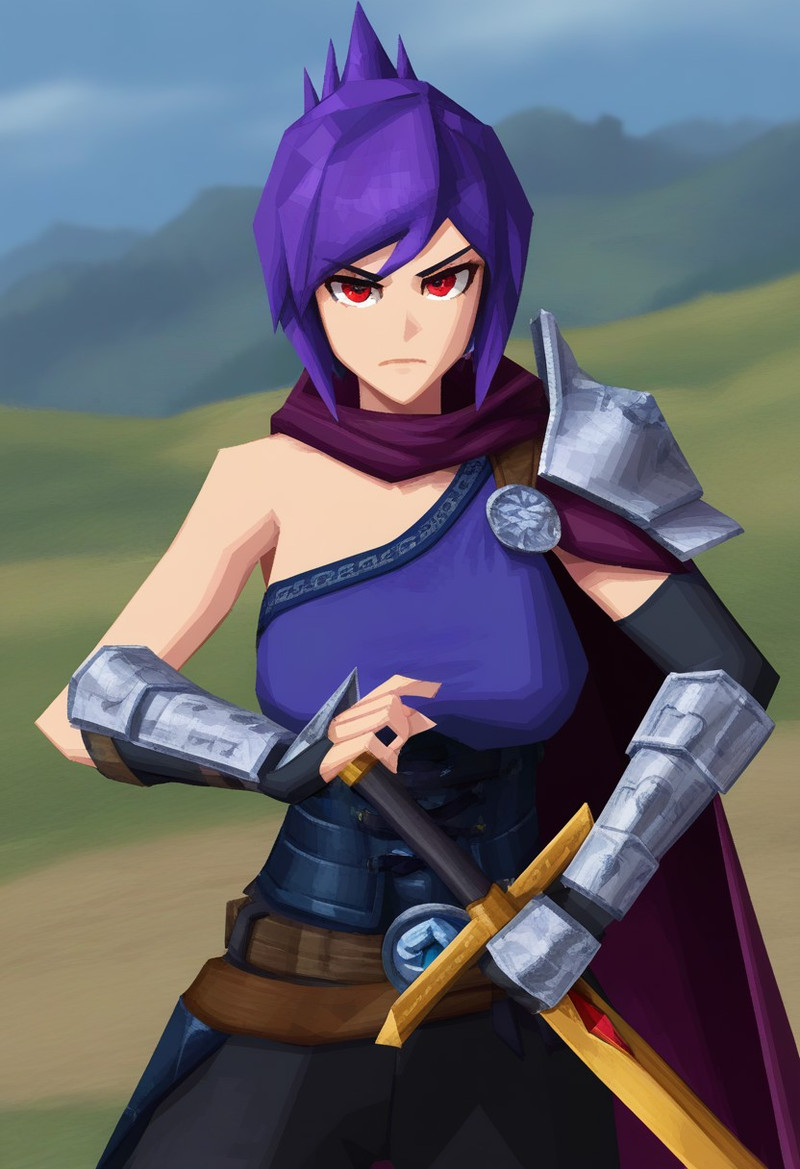 best quality, masterpiece, sfw,
n0m0, ZeldaDS, 3d, low poly,
close-up shot, view from aside,
solo, holding swo