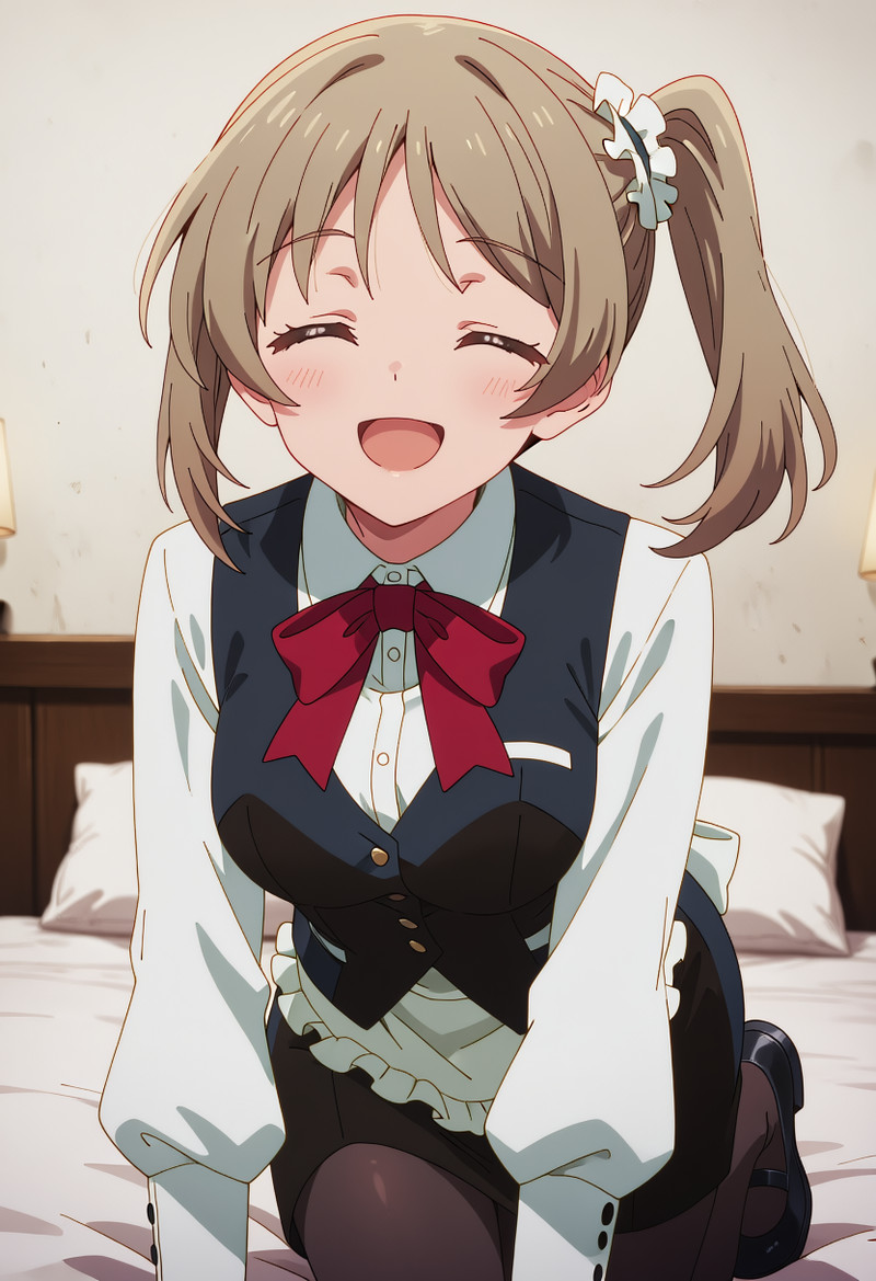 masterpiece, best quality, score_7, highres, absurdres, Closed eyes, blissful expression, content smile, anime