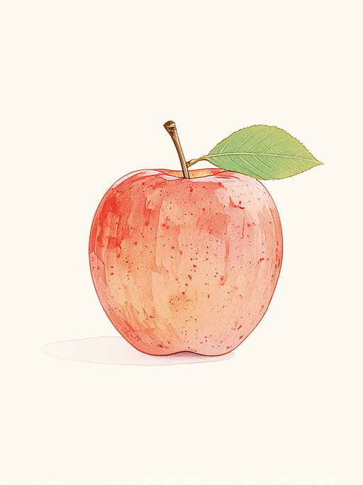 this is a gouache illustration with detailed linework. all the apples in the world can't make you happy