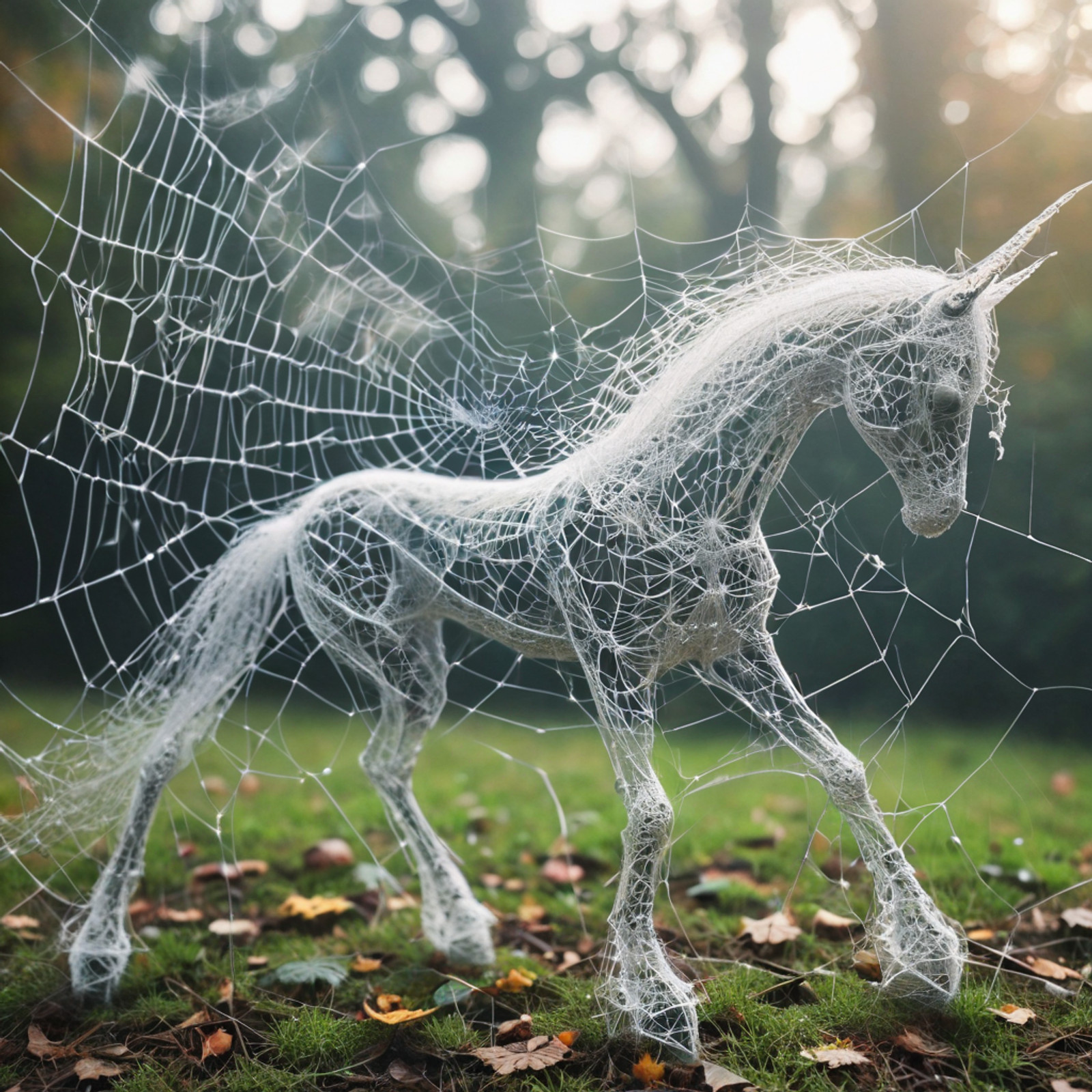 ( pegasus made of SpiderWeb:1.2), (no humans), SpiderWeb,
outdoor, scenery, blurred background, bokeh,
 <lora:allcobwebby:1>