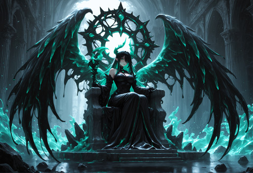 masterpiece, maria_rose:0.3, kaeranu_kaeru:0.3, waterring:0.3, sciamano:0.5,
1girl, solo, general, epic, cinematic, 
liquid abstract art, paint splatters, chaotic strokes, ebony silk lament, ethereal frostbite cherry flame, neon fractured jade throne, wet concrete halo