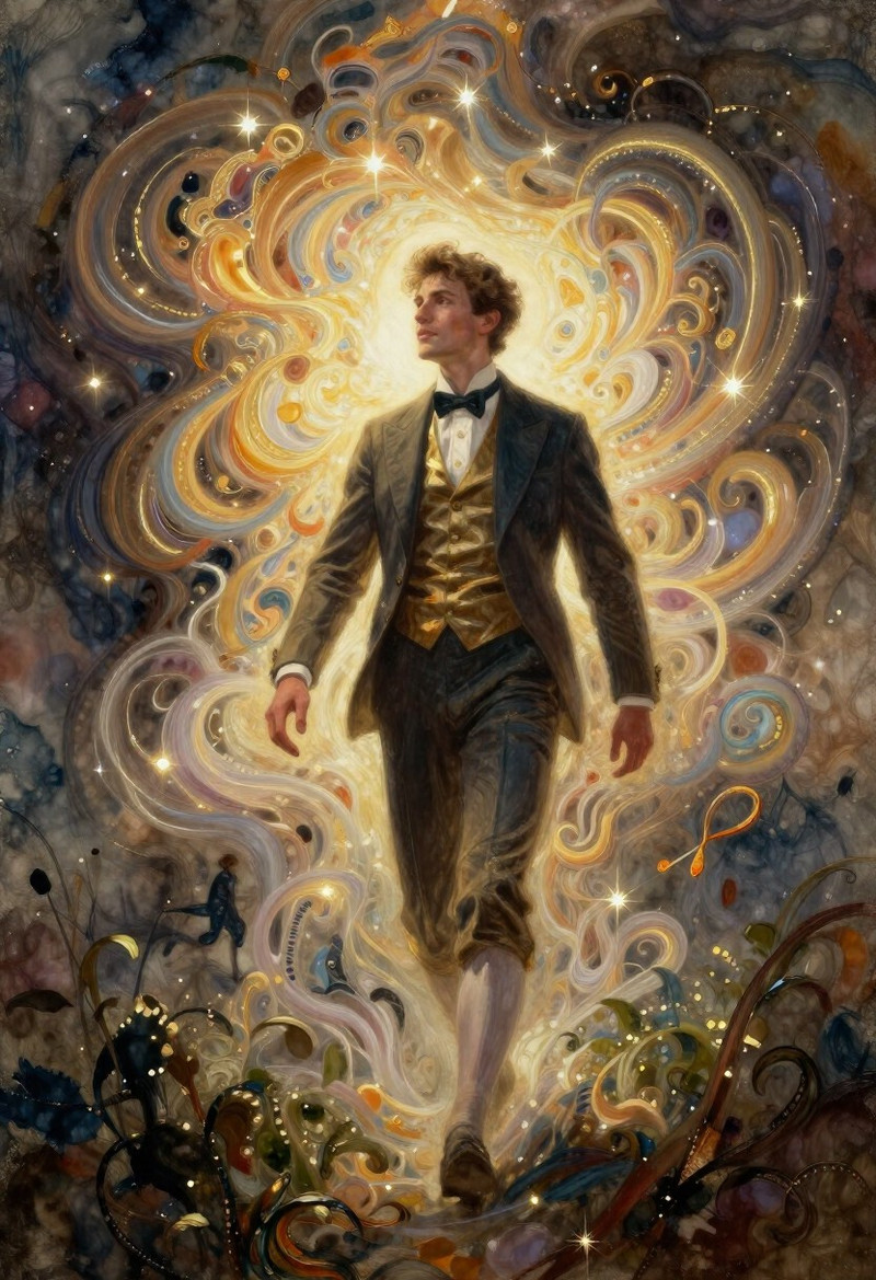 There Goes the Groom
romantic, enchanting lighting, realistic oil painting, Albert Bierstadt style, Moebius st
